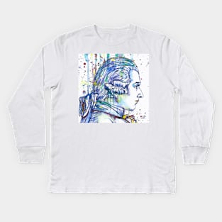 MARQUIS DE SADE watercolor and ink portrait Kids Long Sleeve T-Shirt